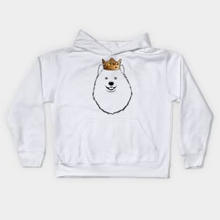 Samoyed Dog King Queen Wearing Crown Kids Hoodie